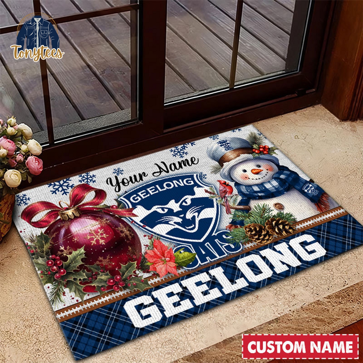 Geelong Cats AFL Personalized Christmas Doormat