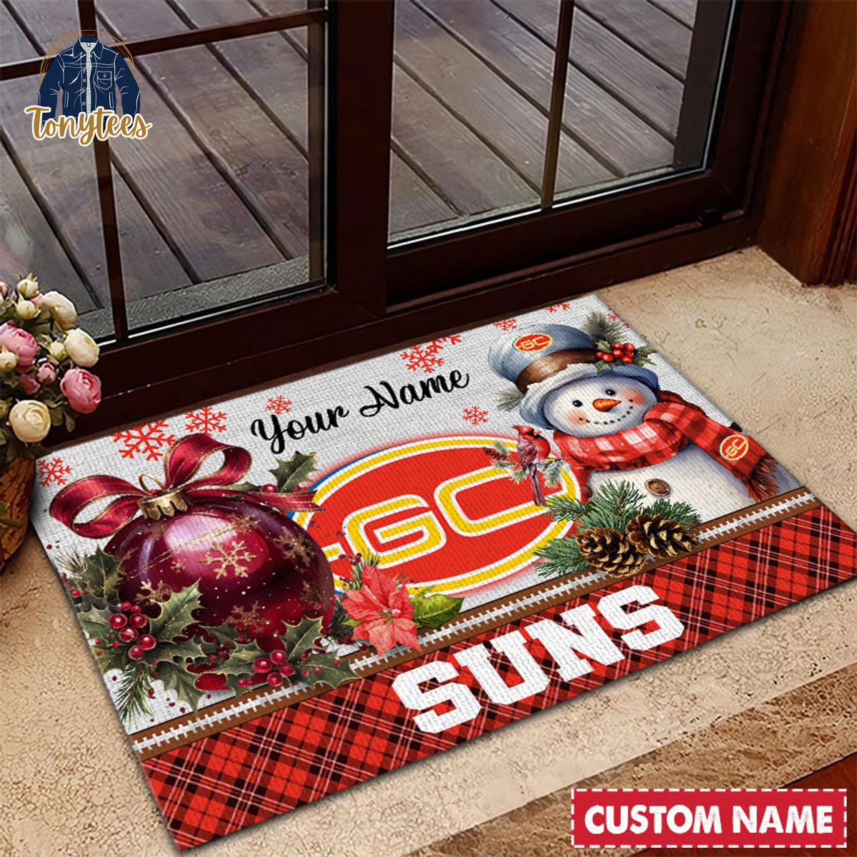 Gold Coast SUNS AFL Personalized Christmas Doormat