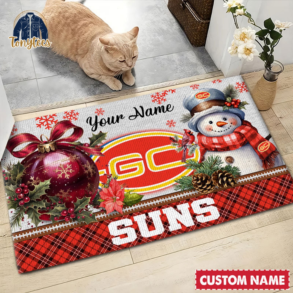 Gold Coast SUNS AFL Personalized Christmas Doormat