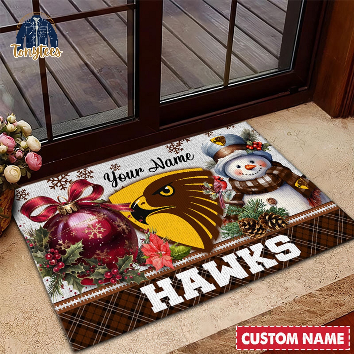 Hawthorn Football Club AFL Personalized Christmas Doormat