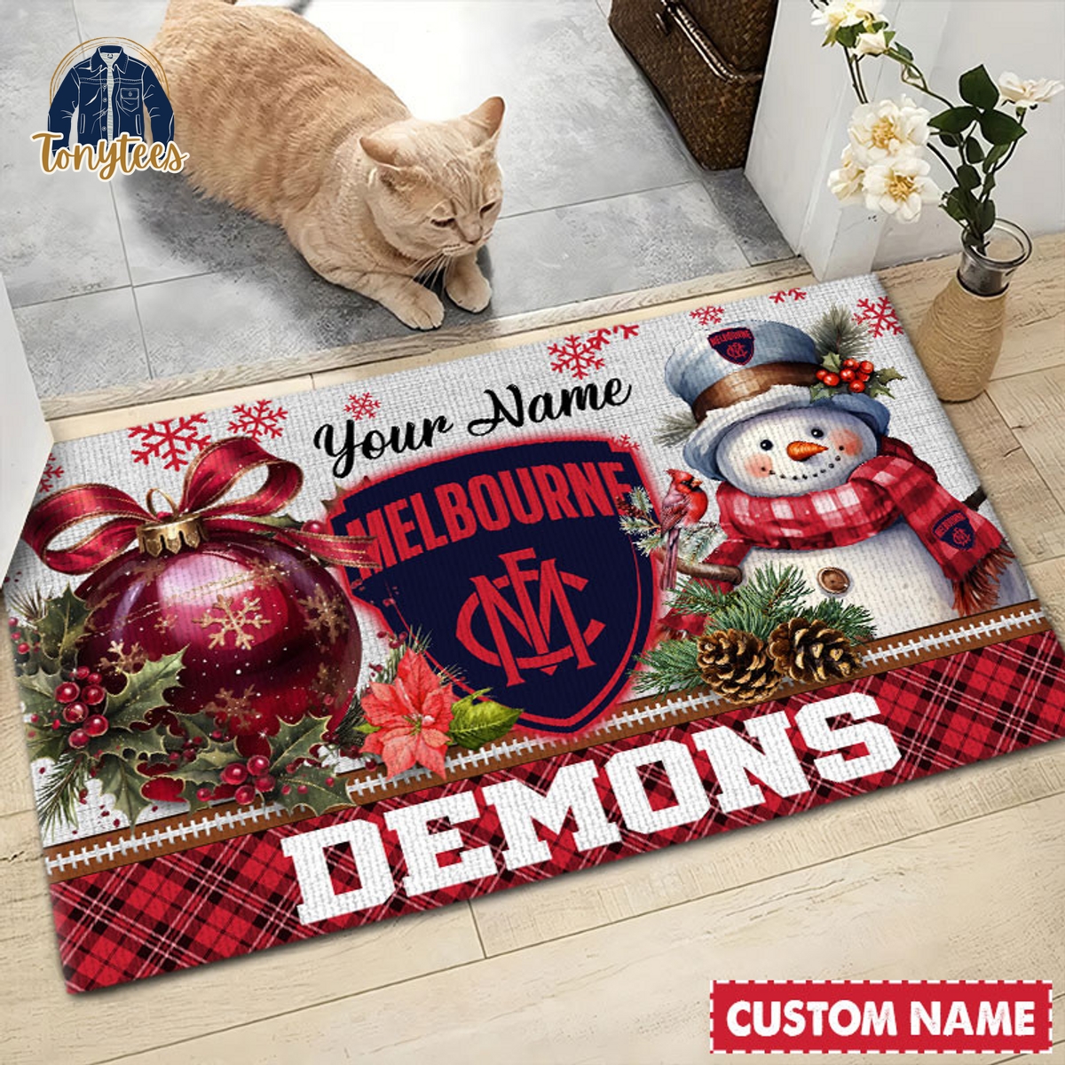 Melbourne Football Club AFL Personalized Christmas Doormat