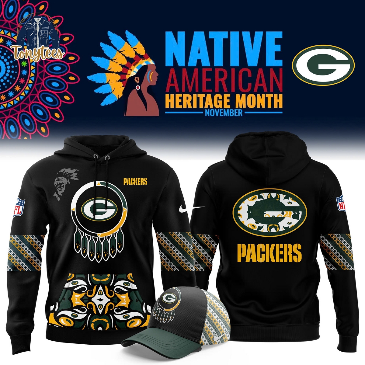 Men’s Green Bay Packers 2024 Native American Heritage Month Pullover Hoodie