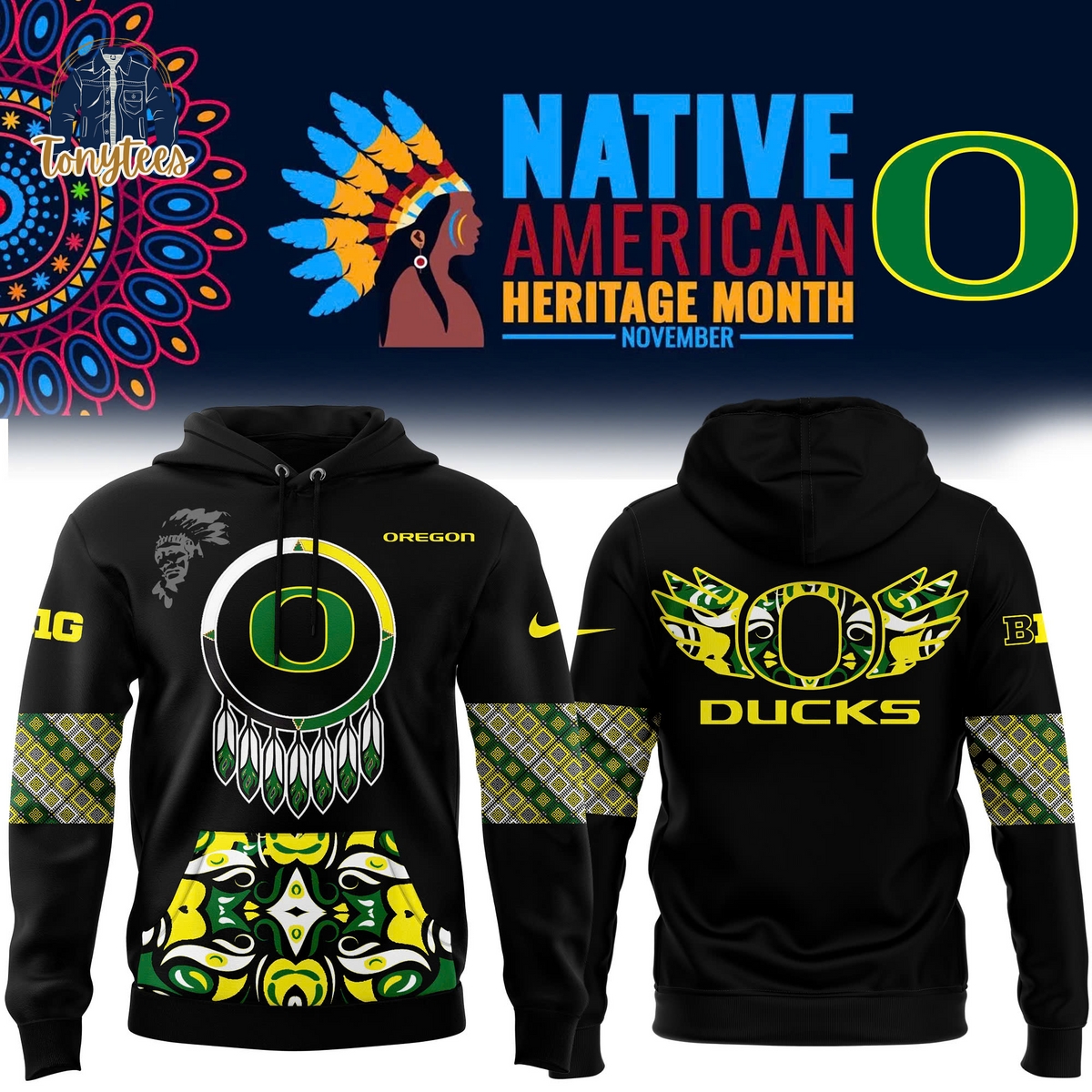 Men’s Oregon Ducks 2024 Native American Heritage Month Pullover Hoodie