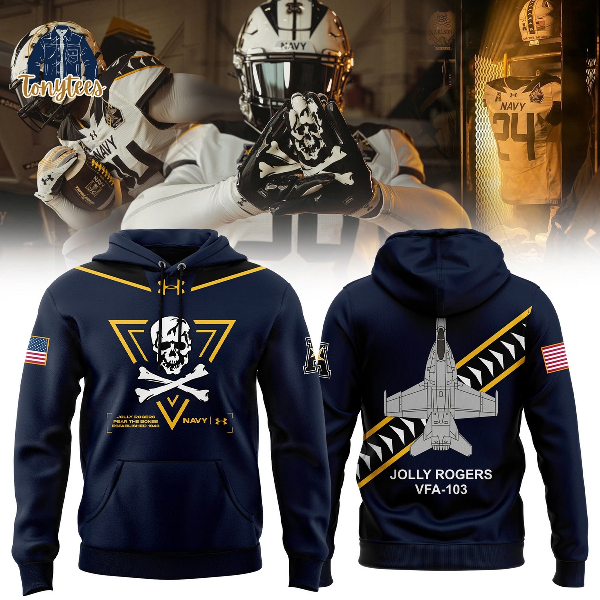 Navy Midshipmen Jolly Rogers VFA-103 Hoodie