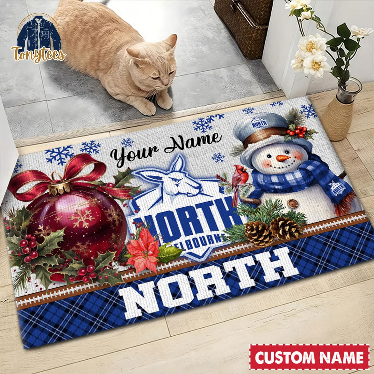 North Melbourne Football Club AFL Personalized Christmas Doormat