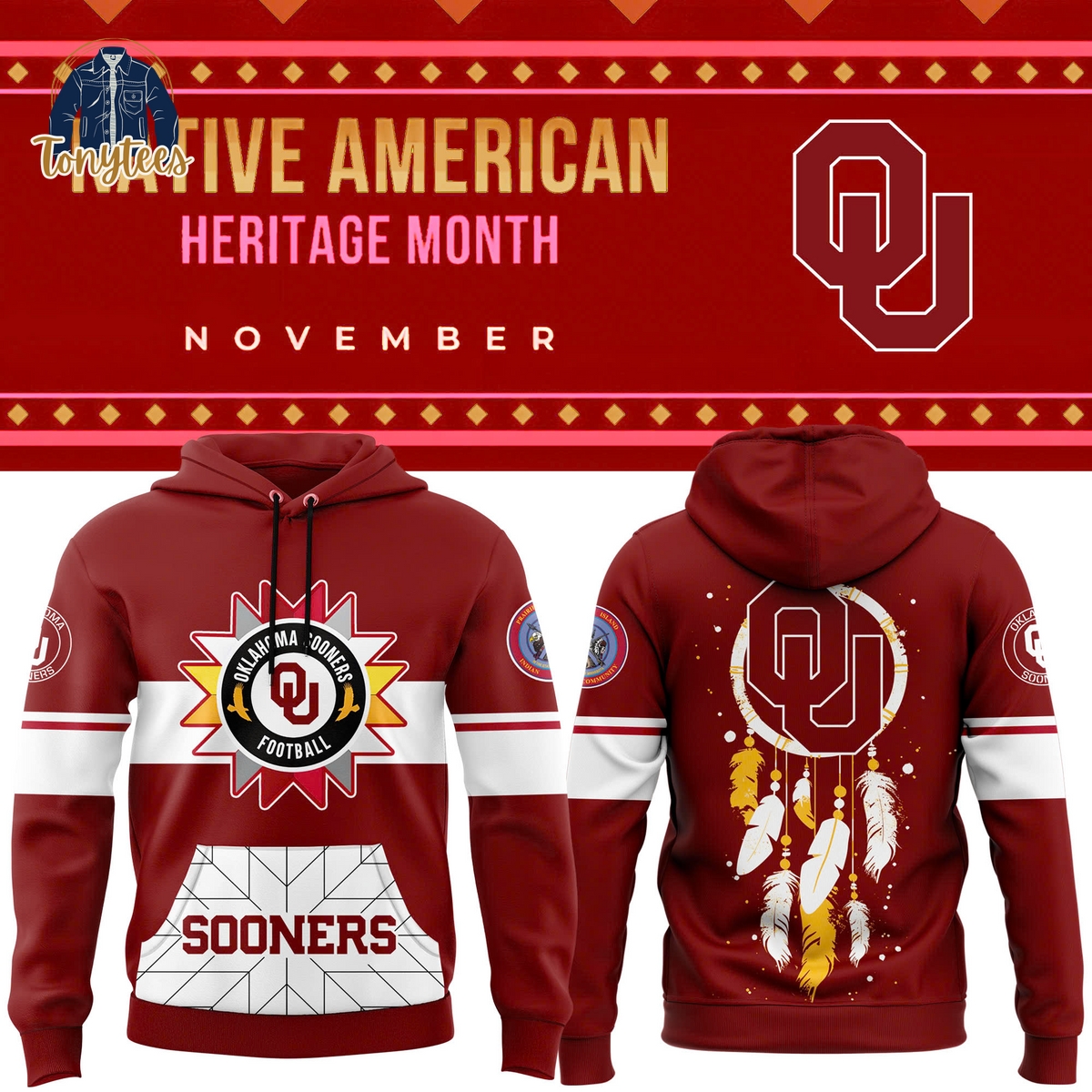 Oklahoma Sooners 2024 Native American Heritage Month Pullover Hoodie