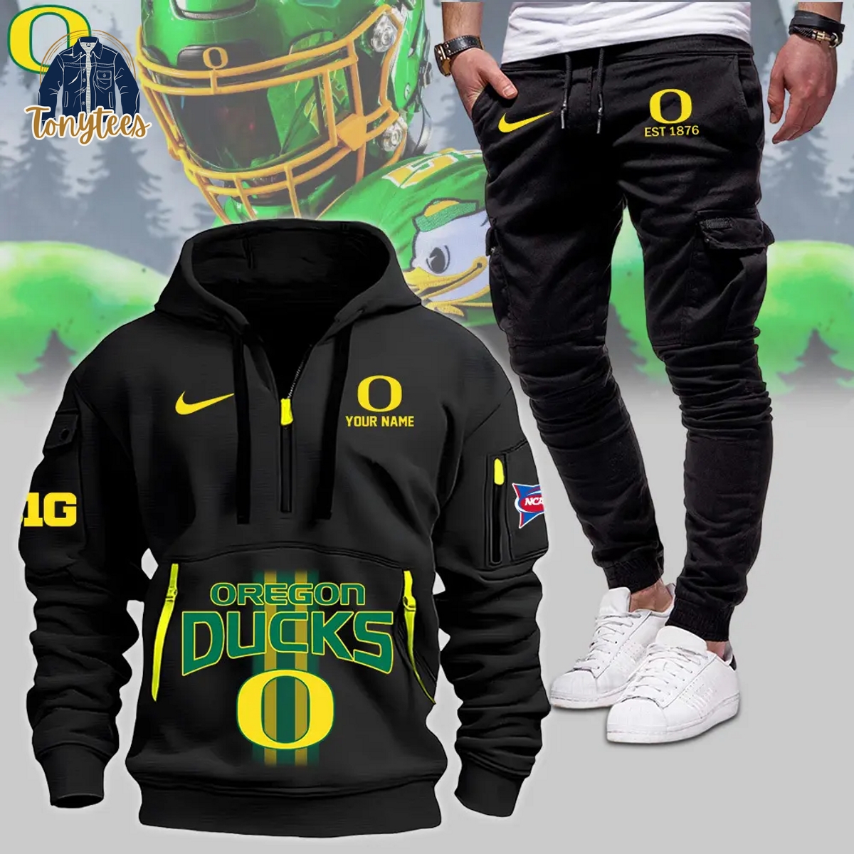 Oregon Ducks Personalized Heavy Hoodie Set