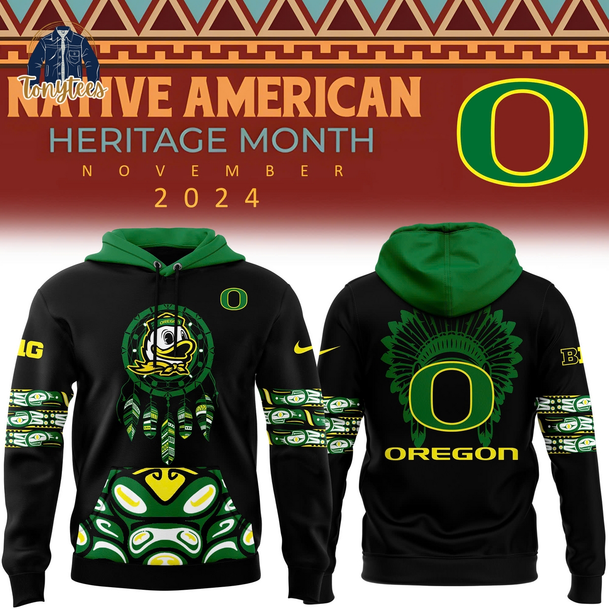 Oregon Football 2024 Native American Heritage Month Pullover Hoodie