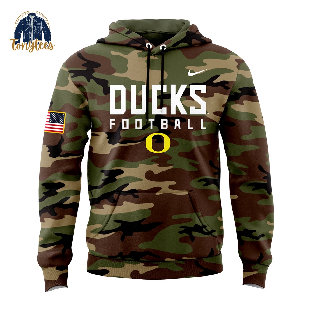 Oregon Football Nike 2024 Salute to Service Club Pullover Hoodie