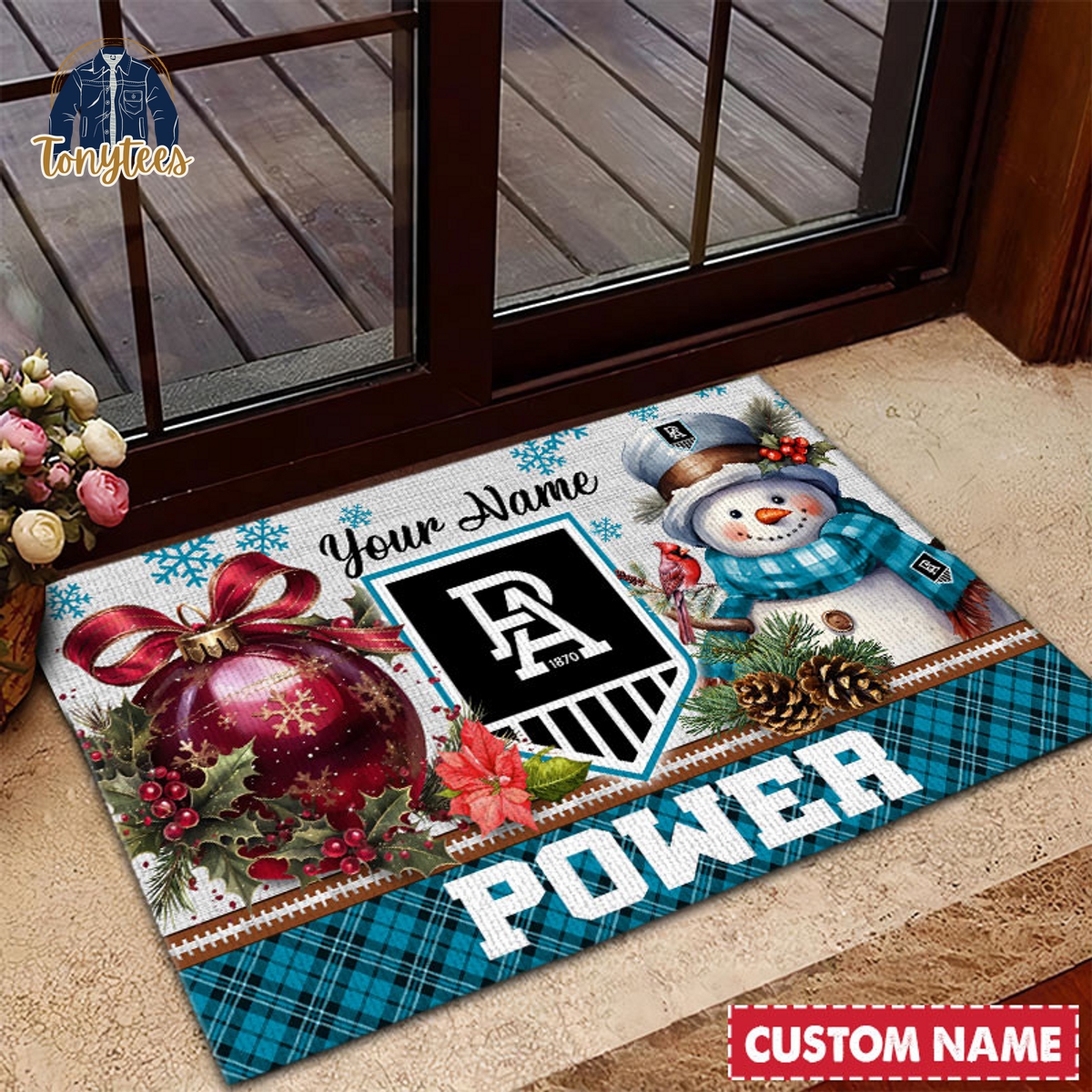 Port Adelaide Football Club AFL Personalized Christmas Doormat