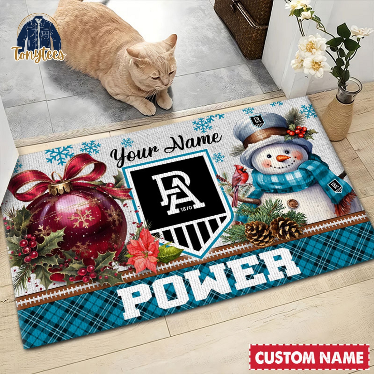 Port Adelaide Football Club AFL Personalized Christmas Doormat