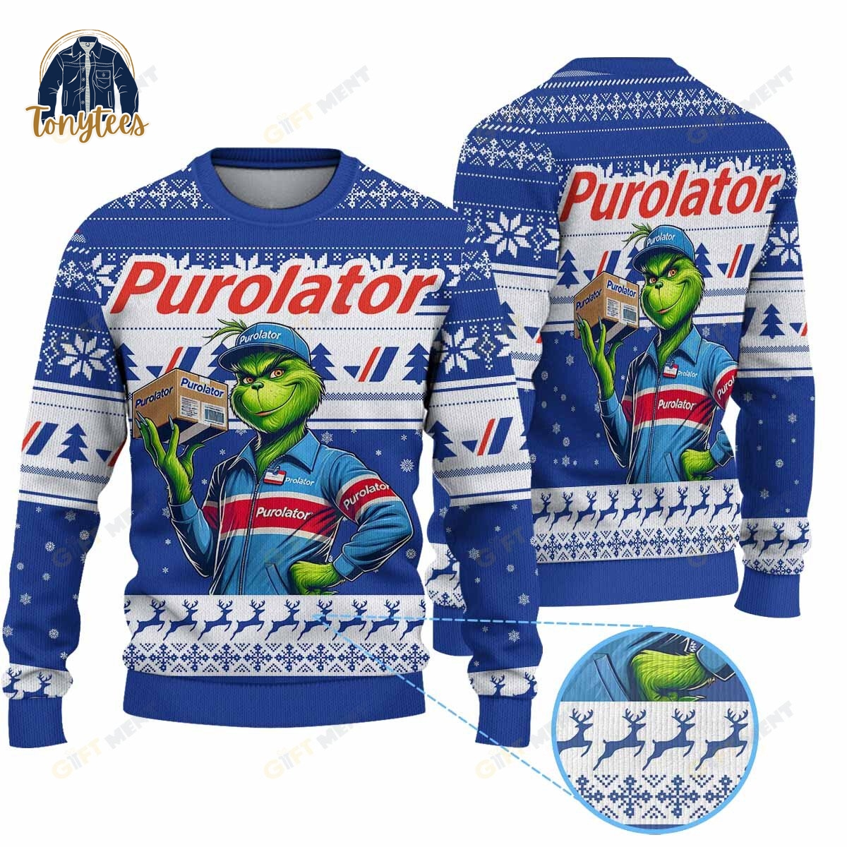 Purolator x Grinch Ugly Christmas Sweater