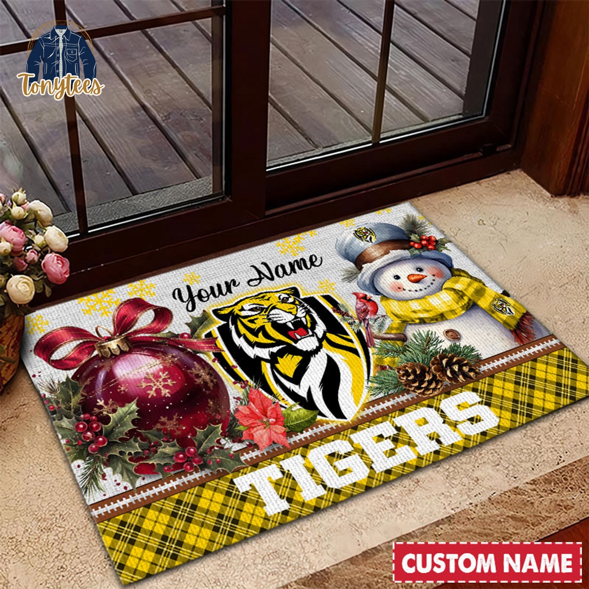 Richmond Football Club AFL Personalized Christmas Doormat