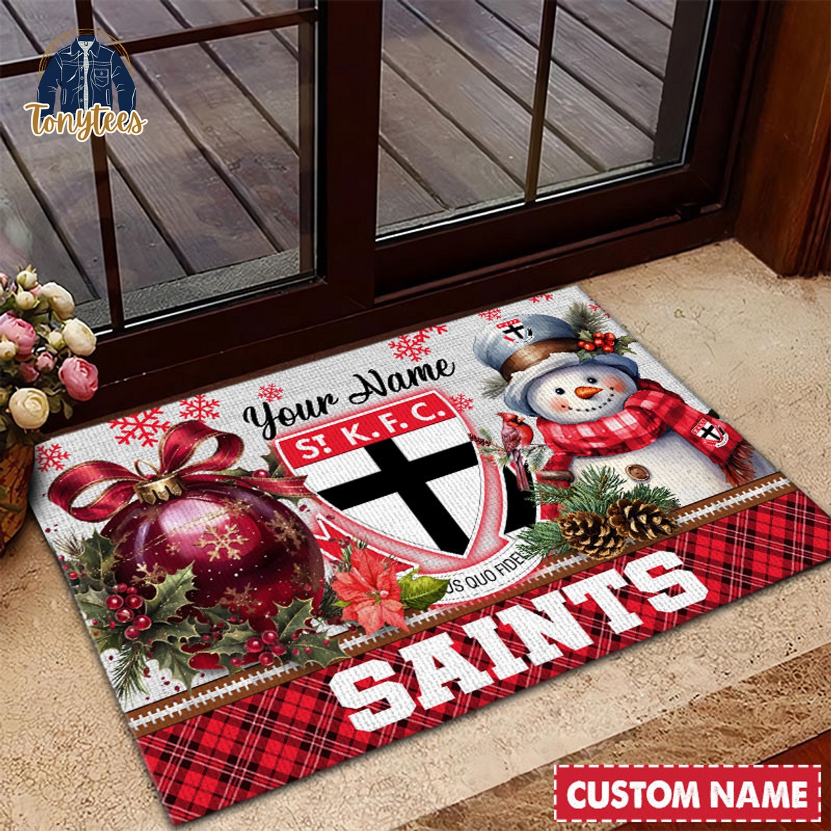 St Kilda Football Club AFL Personalized Christmas Doormat