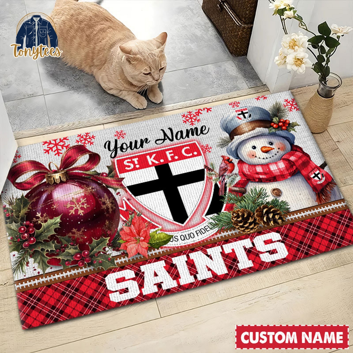 St Kilda Football Club AFL Personalized Christmas Doormat