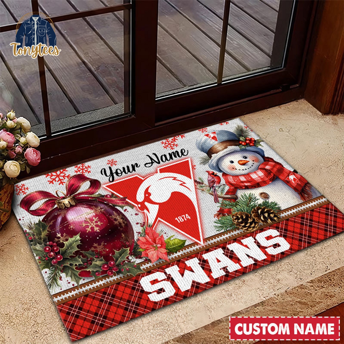 Sydney Swans AFL Personalized Christmas Doormat