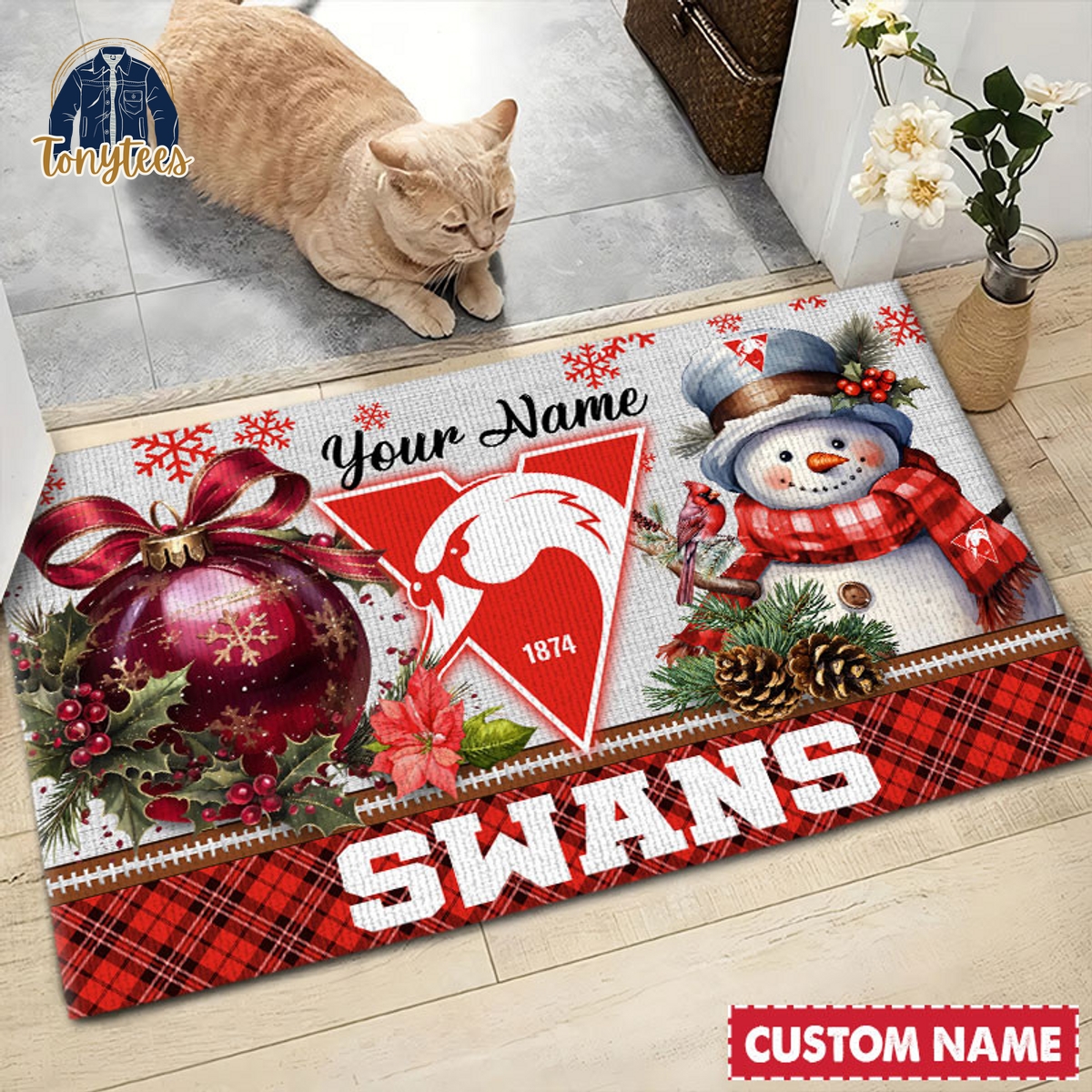 Sydney Swans AFL Personalized Christmas Doormat