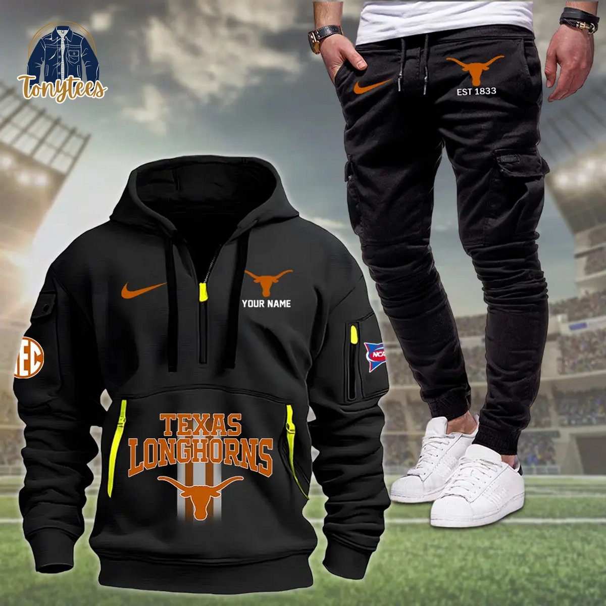 Texas Longhorns Personalized Heavy Hoodie Set