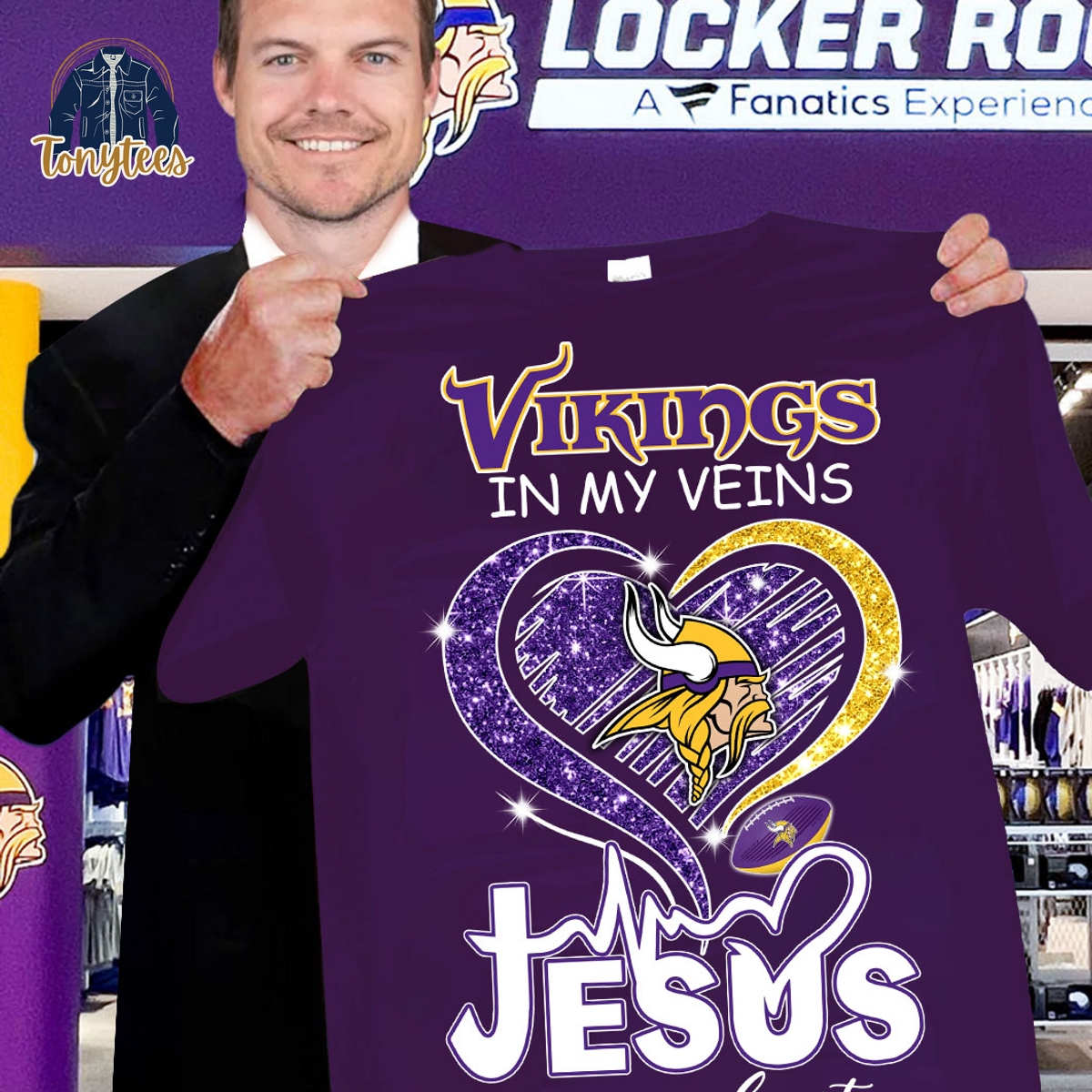 Vikings In My Veins Jesus In My Heart Shirt