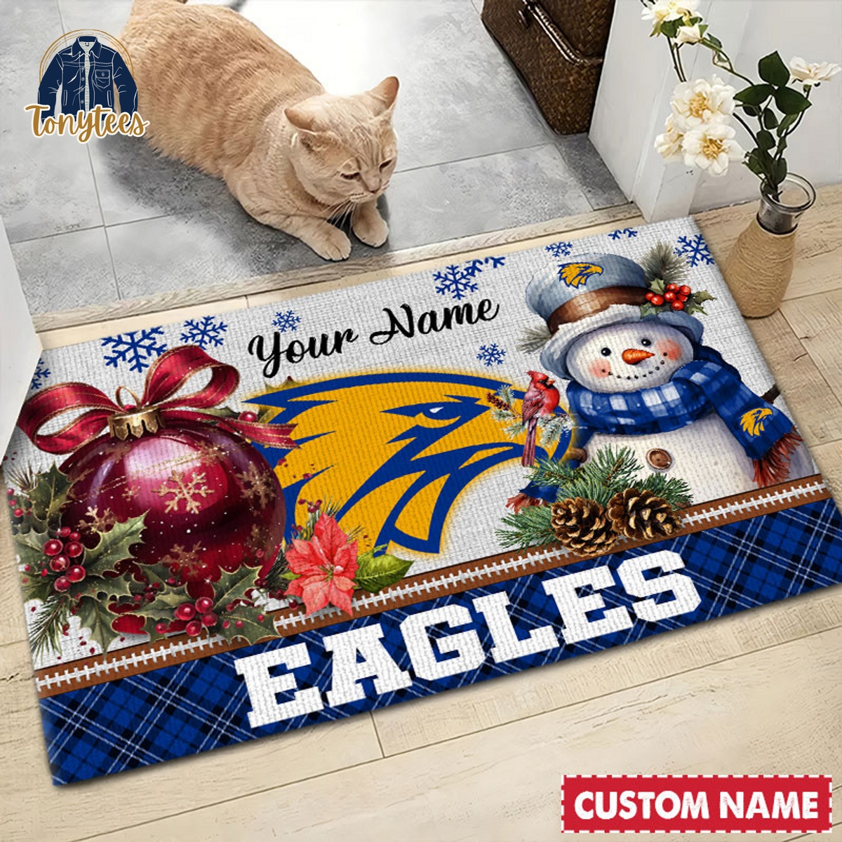 West Coast Eagles AFL Personalized Christmas Doormat