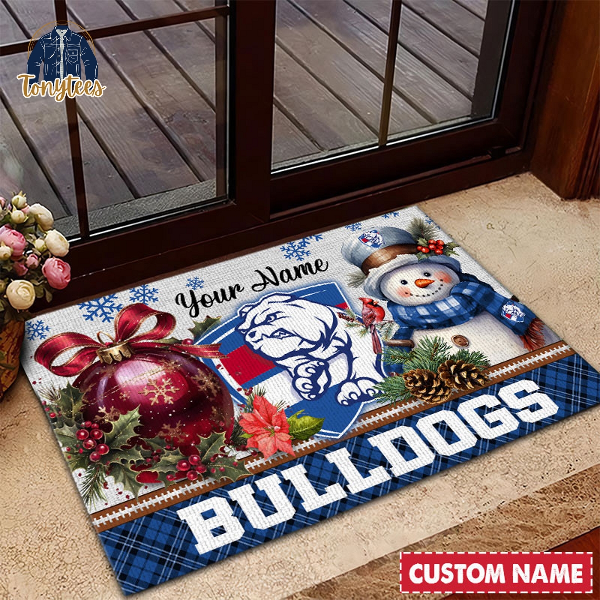 Western Bulldogs AFL Personalized Christmas Doormat