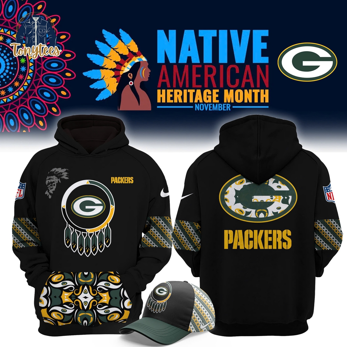 Women’s Green Bay Packers 2024 Native American Heritage Month Pullover Hoodie