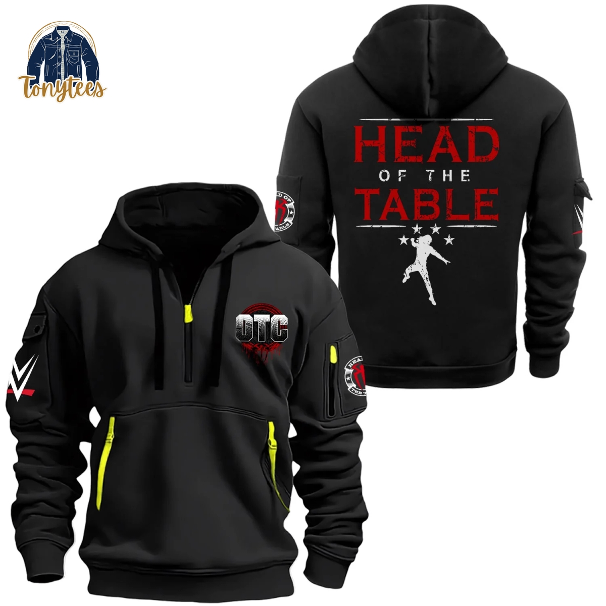 WWE Roman Reigns Head of the Table Quarter Zip Heavy Hoodie