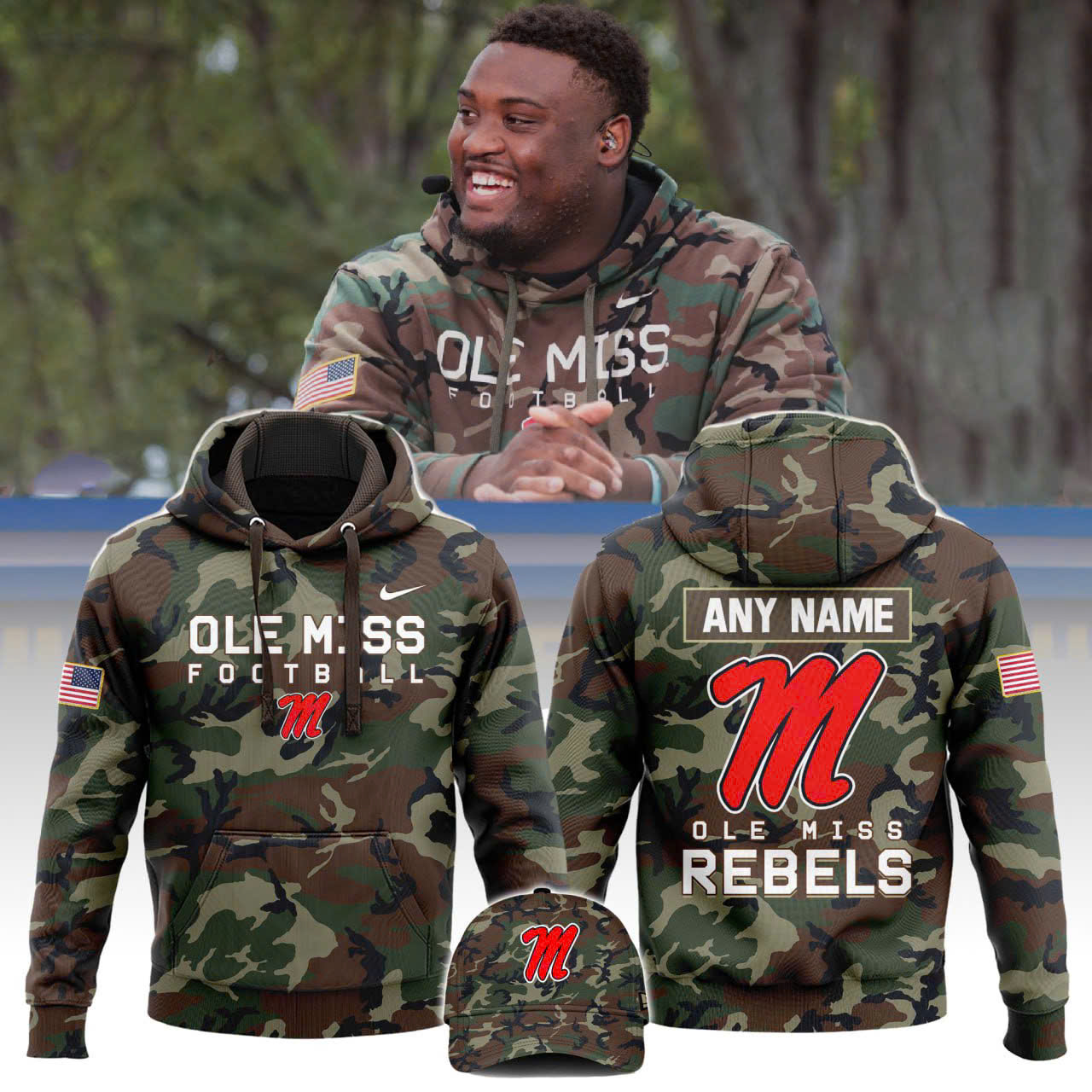 Ole Miss Rebels 2024 Personalized Camo Hoodie