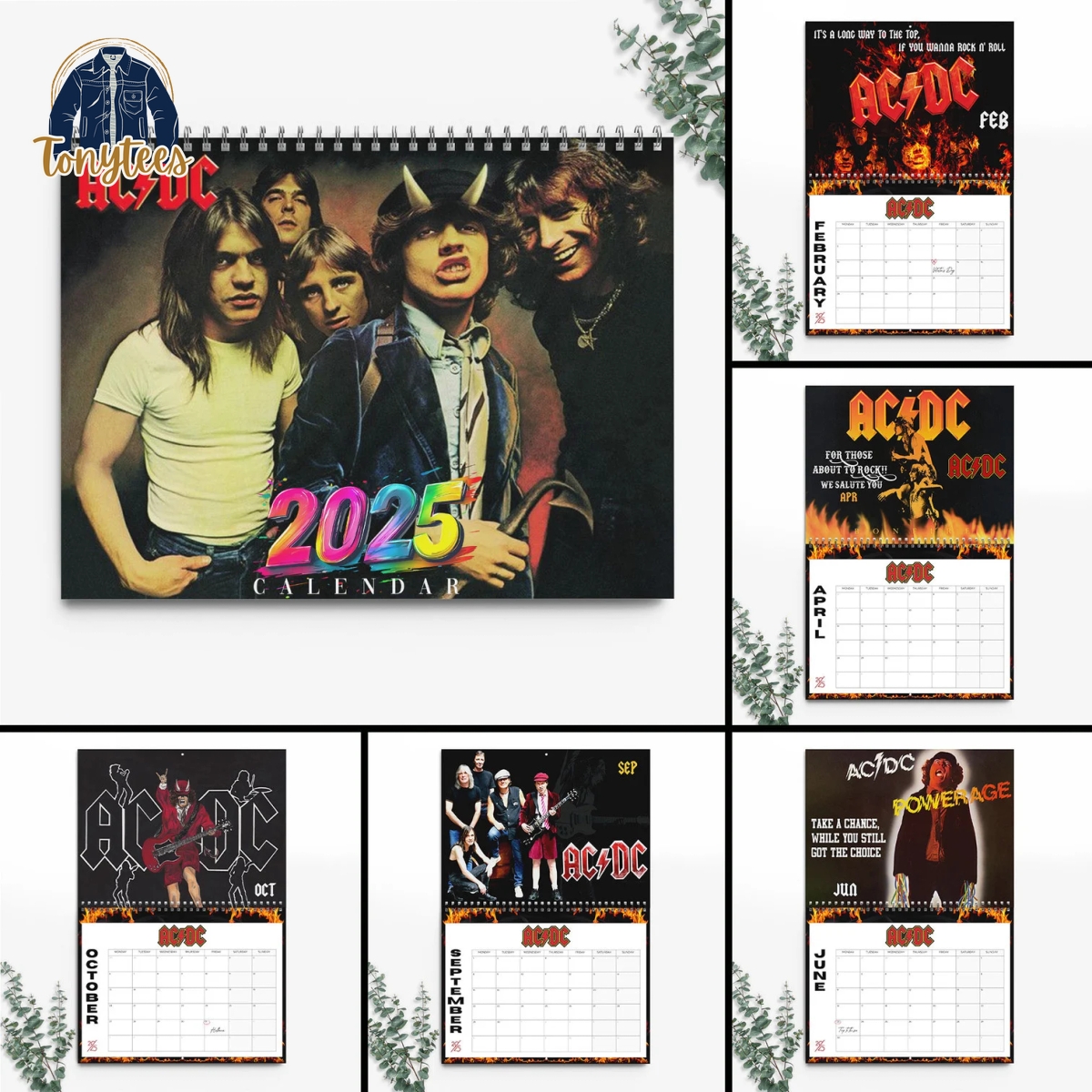 AC/DC Band 2025 Wall Hanging Calendar