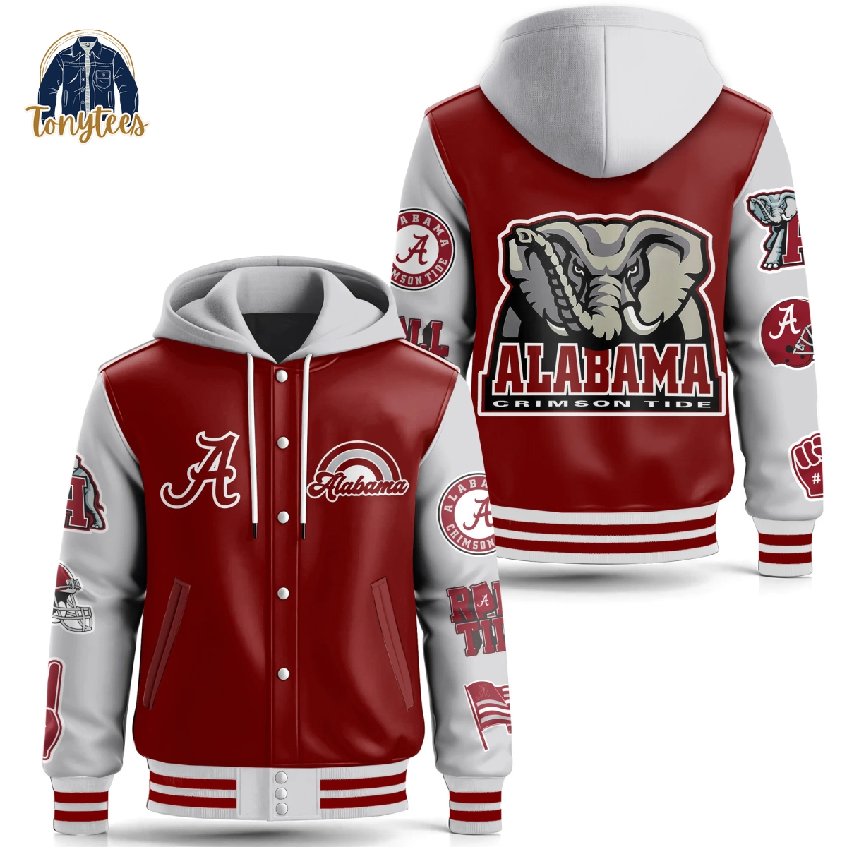 Alabama Crimson Tide Hooded Baseball Jacket