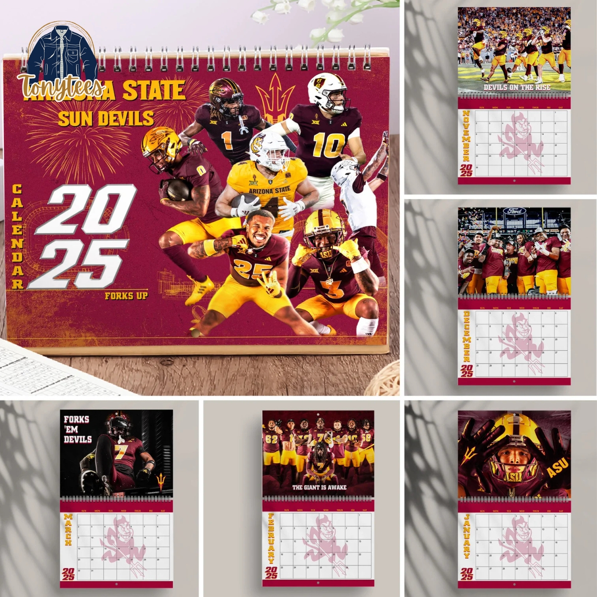 Arizona State Sun Devils 2025 Wall Hanging Calendar