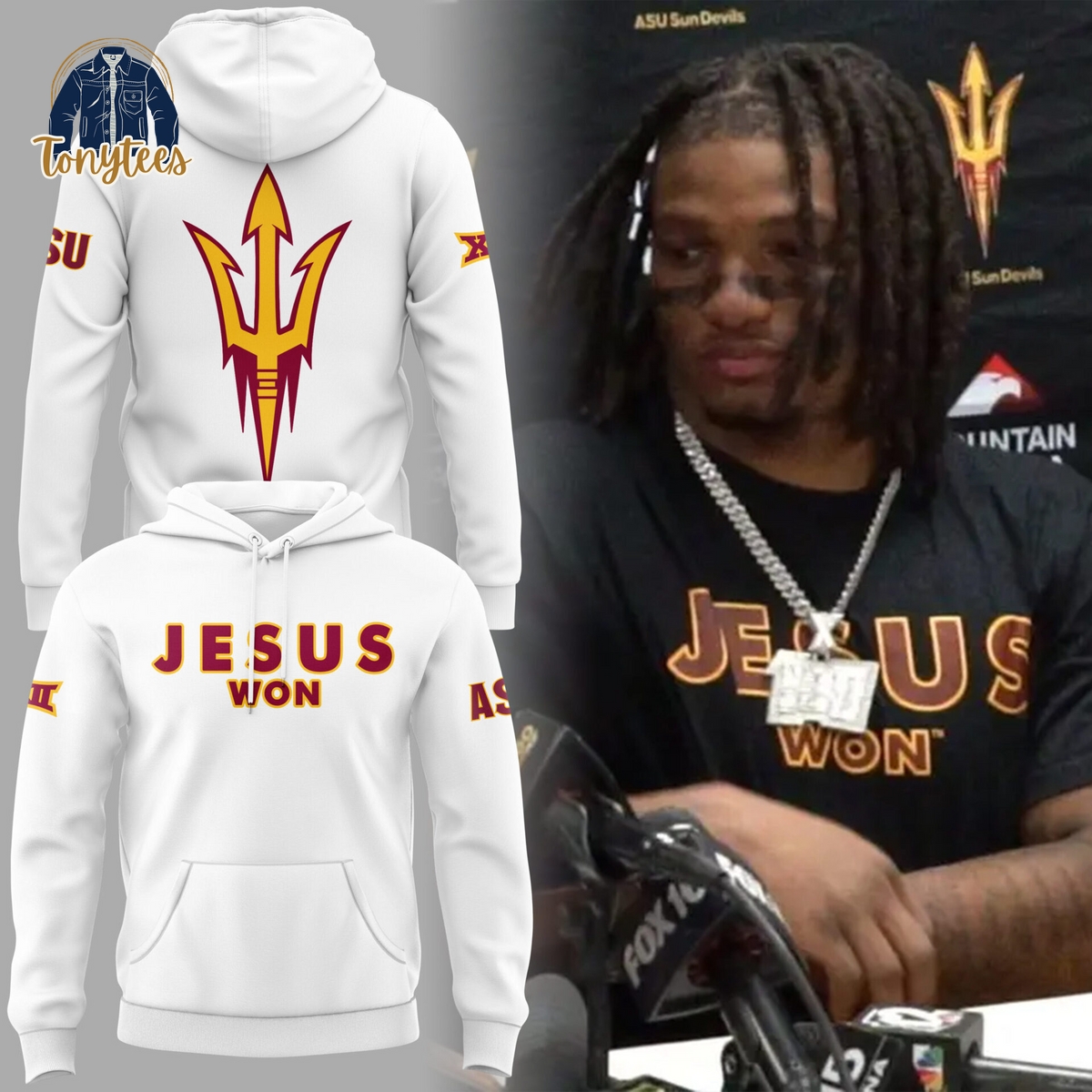 Arizona State Sun Devils Big 12 Champions Jesus Won Hoodie