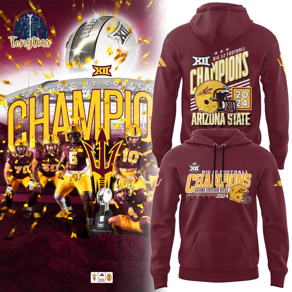 Arizona State Sun Devils Big 12 Football Champions Hoodie