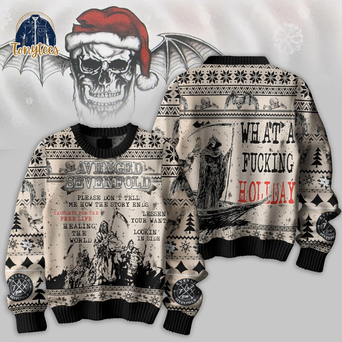 Avenged Sevenfold What A Fucking Holiday Ugly Christmas Sweater