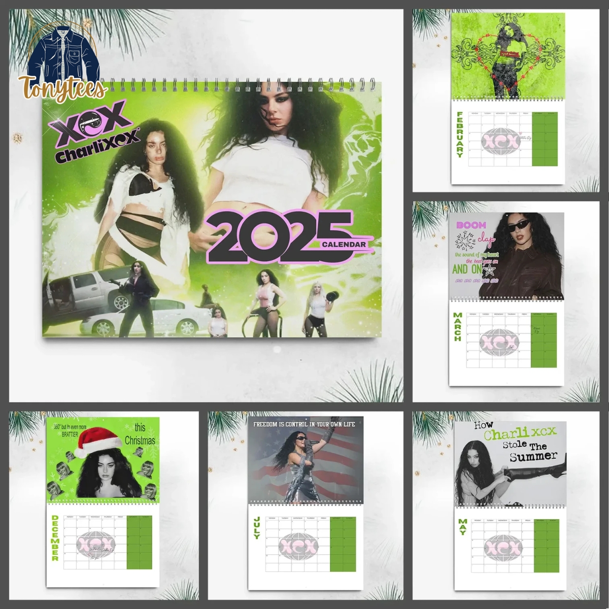 Charli XCX Brat 2025 Wall Hanging Calendar