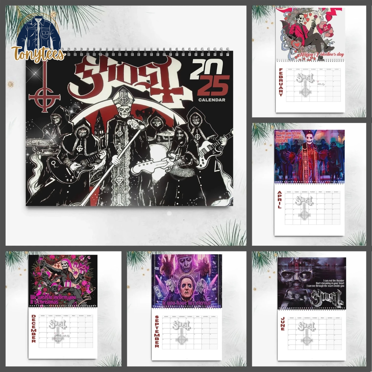 Ghost Rock Band 2025 Wall Hanging Calendar