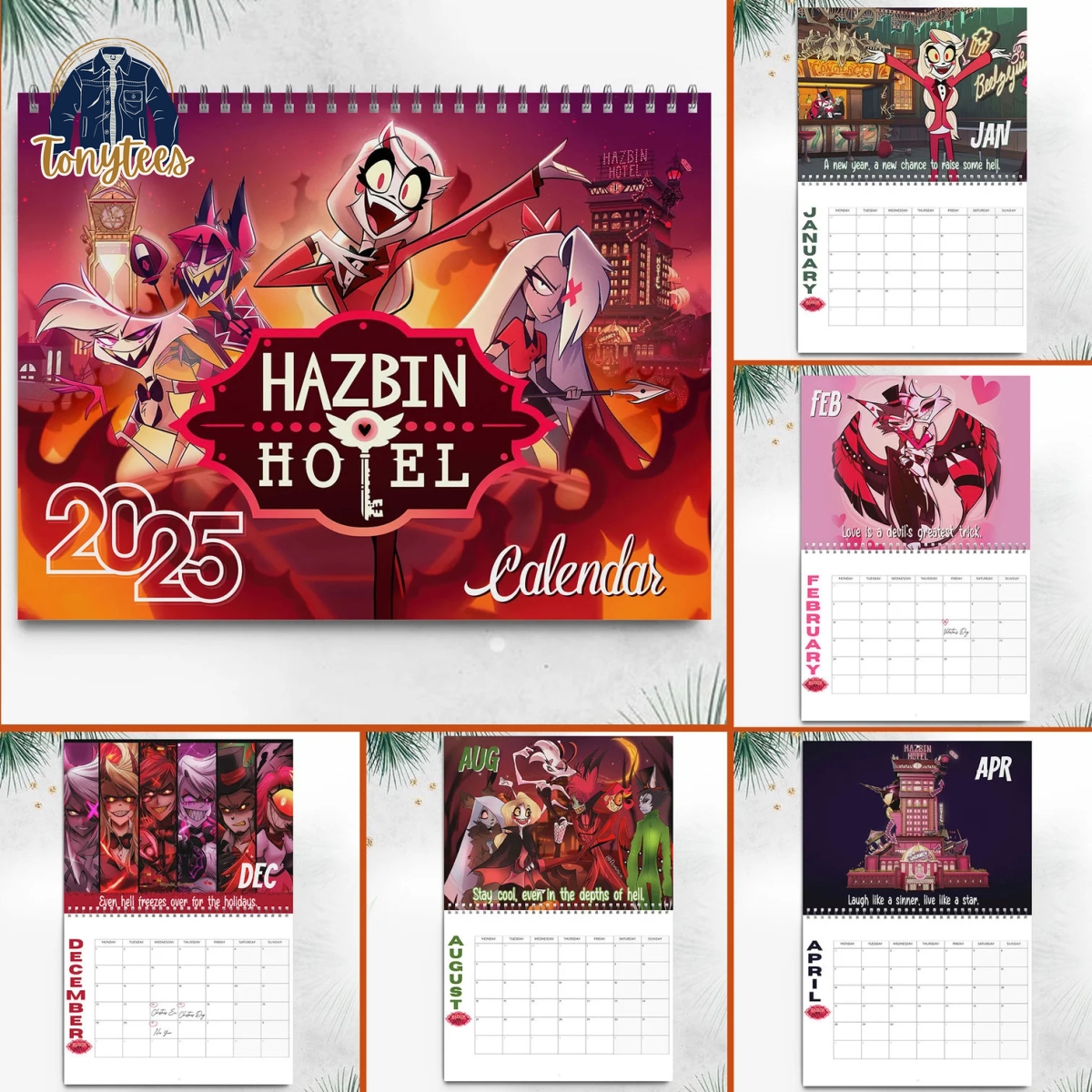 Hazbin Hotel TV Series 2025 Wall Hanging Calendar