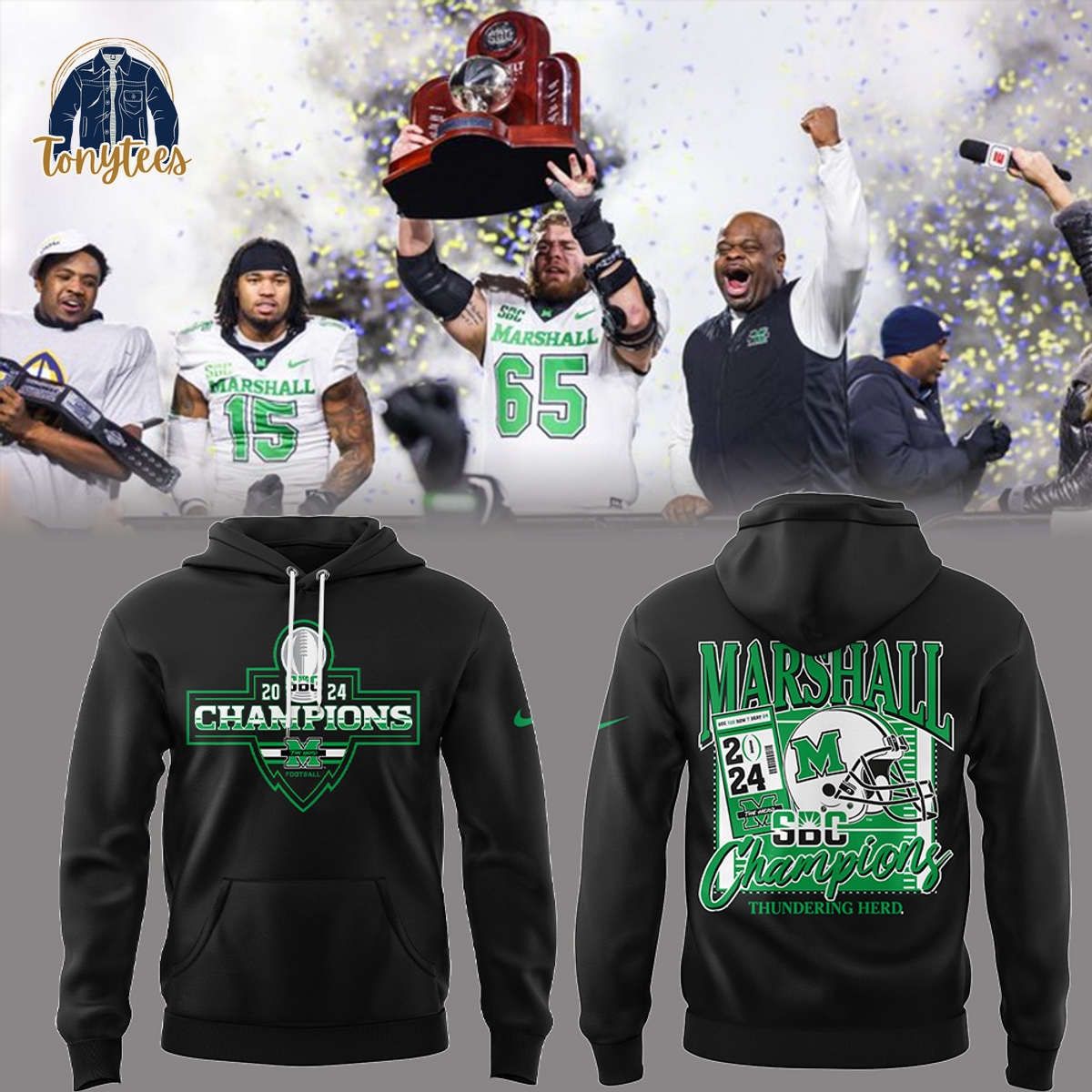 Marshall Thundering Herd football Champions 2024 Hoodie