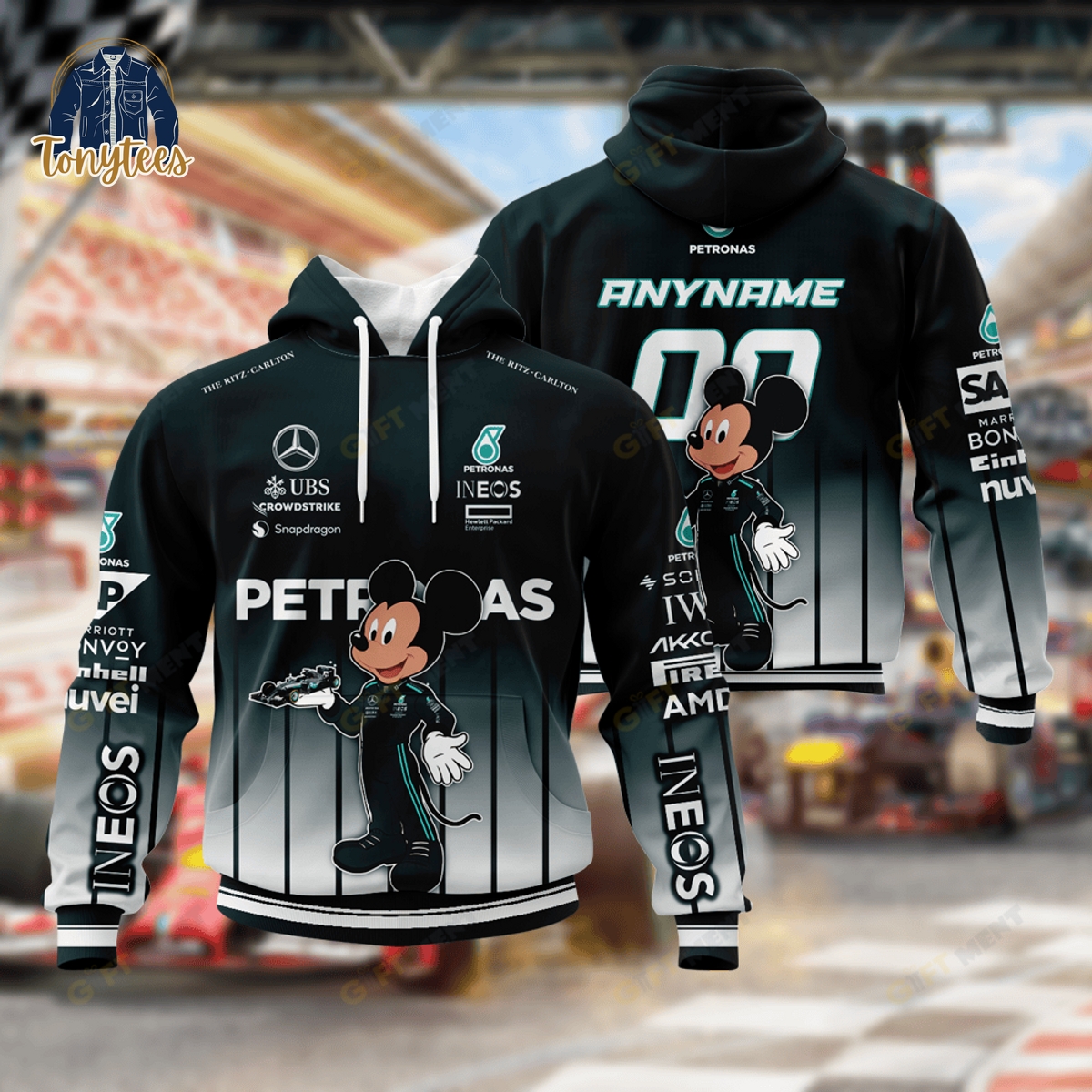 Mercedes AMG Petronas F1 Team x Mickey Personalized Hoodie