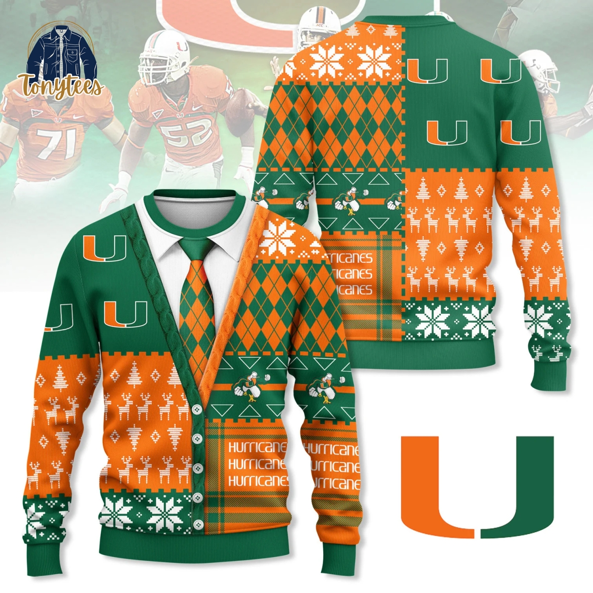 Miami Hurricanes football 2024 Ugly Christmas Sweater