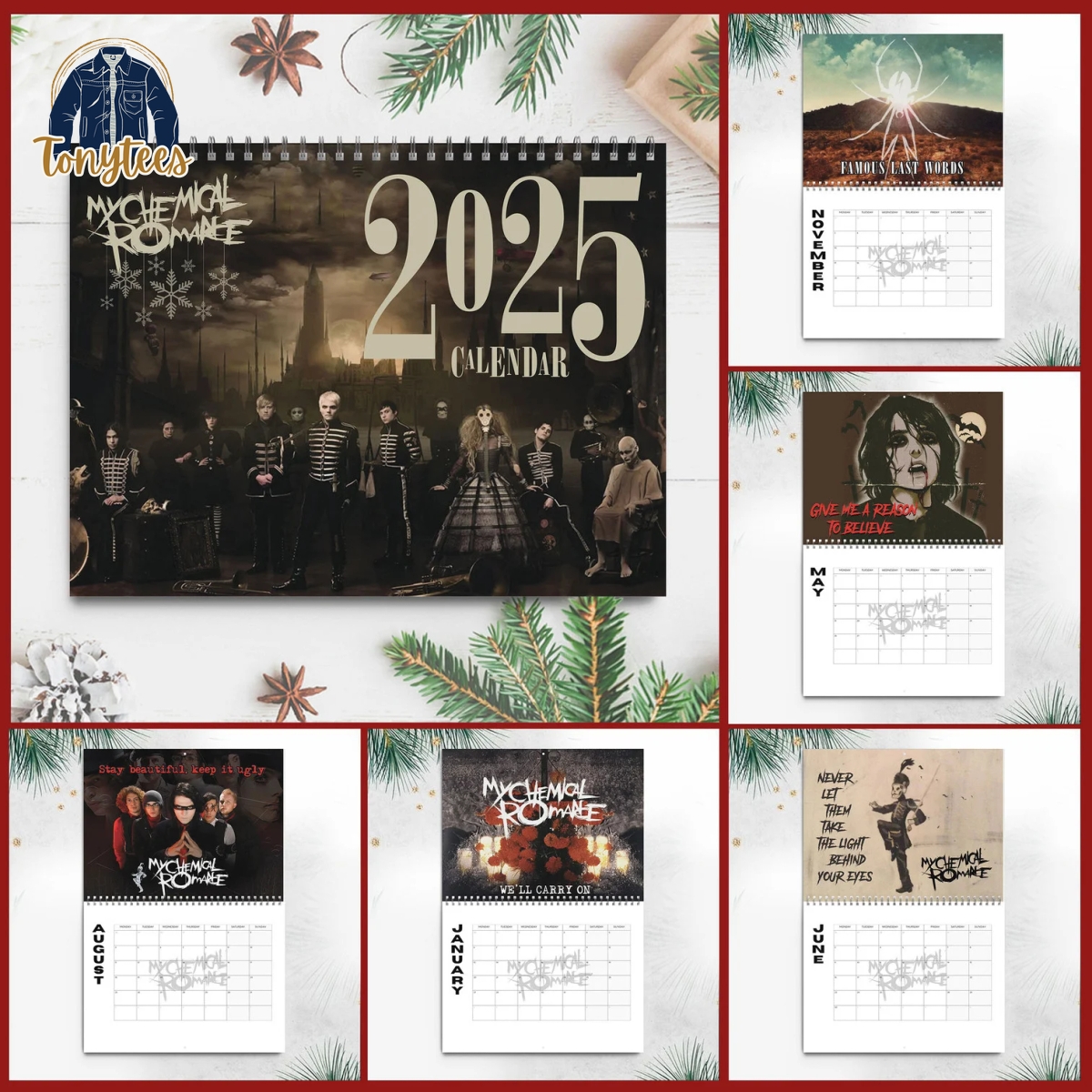 My Chemical Romance Rock Band 2025 Wall Hanging Calendar