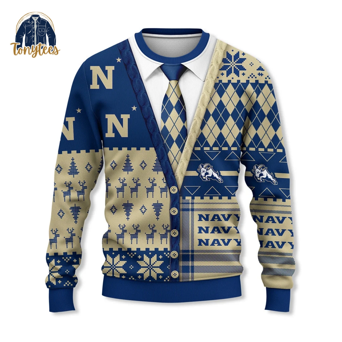 Navy Midshipmen football 2024 Ugly Christmas Sweater