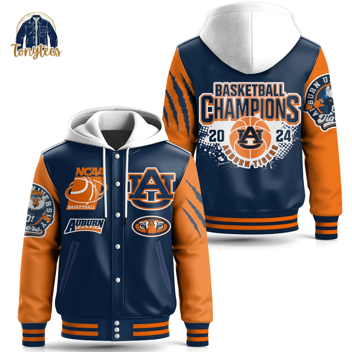 NCAA Auburn Tigers Baseball Champions 2024 Hooded Baseball Jacket