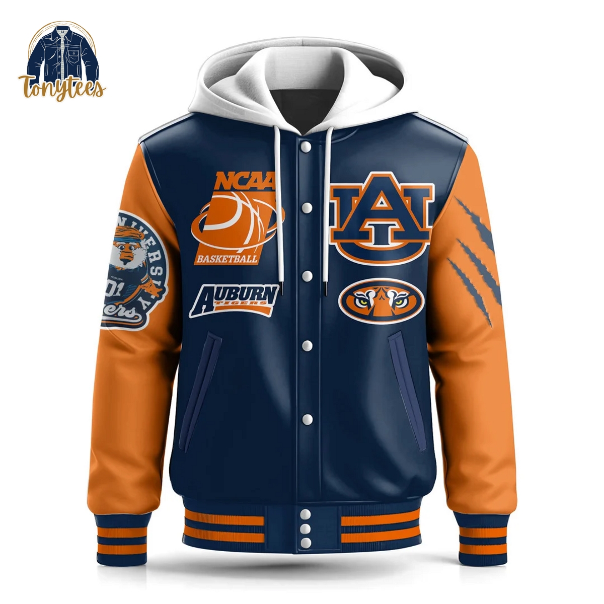 NCAA Auburn Tigers Baseball Champions 2024 Hooded Baseball Jacket