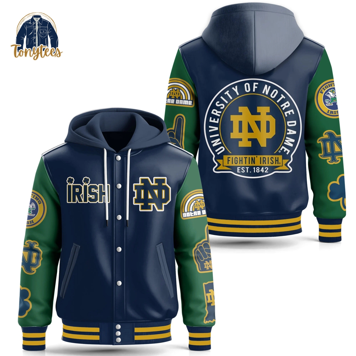 Notre Dame Fighting Irish Hooded Baseball Jacket