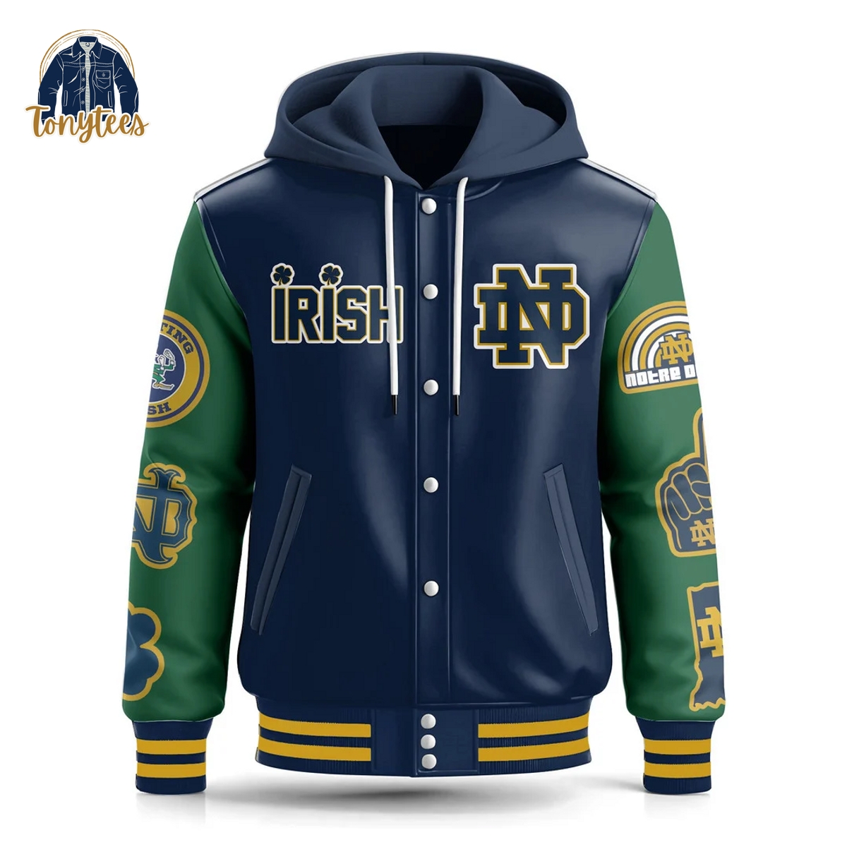 Notre Dame Fighting Irish Hooded Baseball Jacket