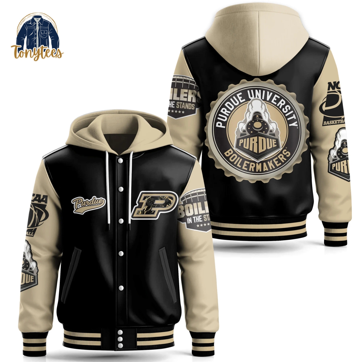 Purdue Boilermakers Hooded Baseball Jacket