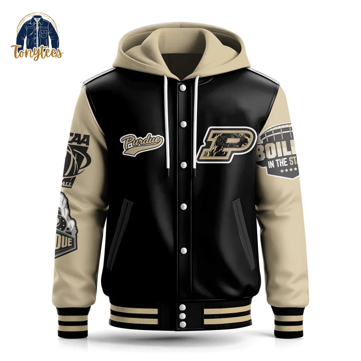 Purdue Boilermakers Hooded Baseball Jacket