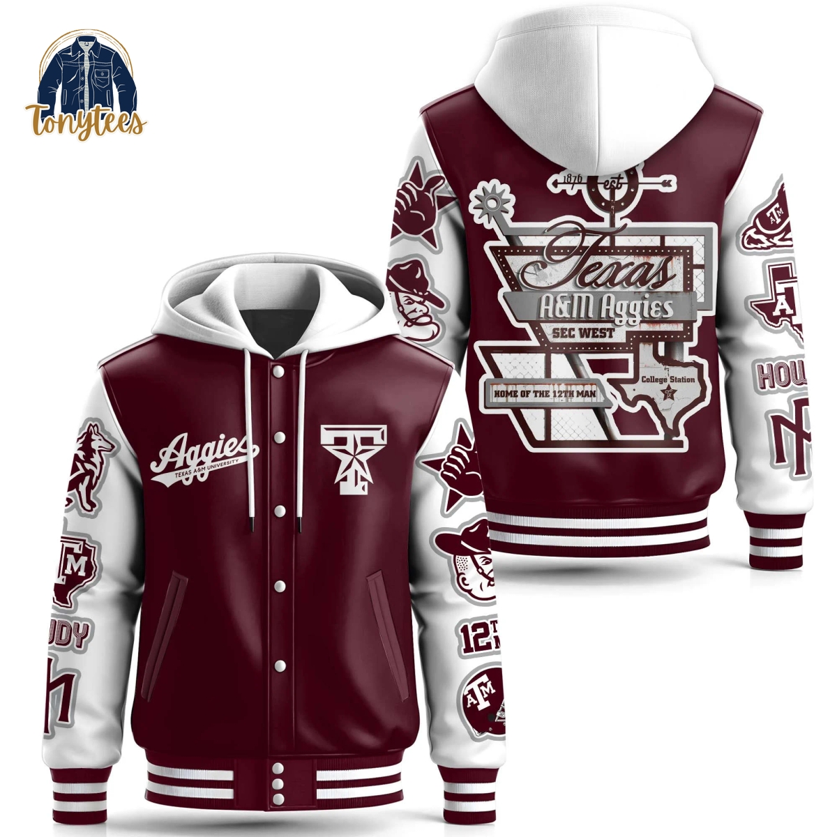 Texas A&M Aggies Hooded Baseball Jacket