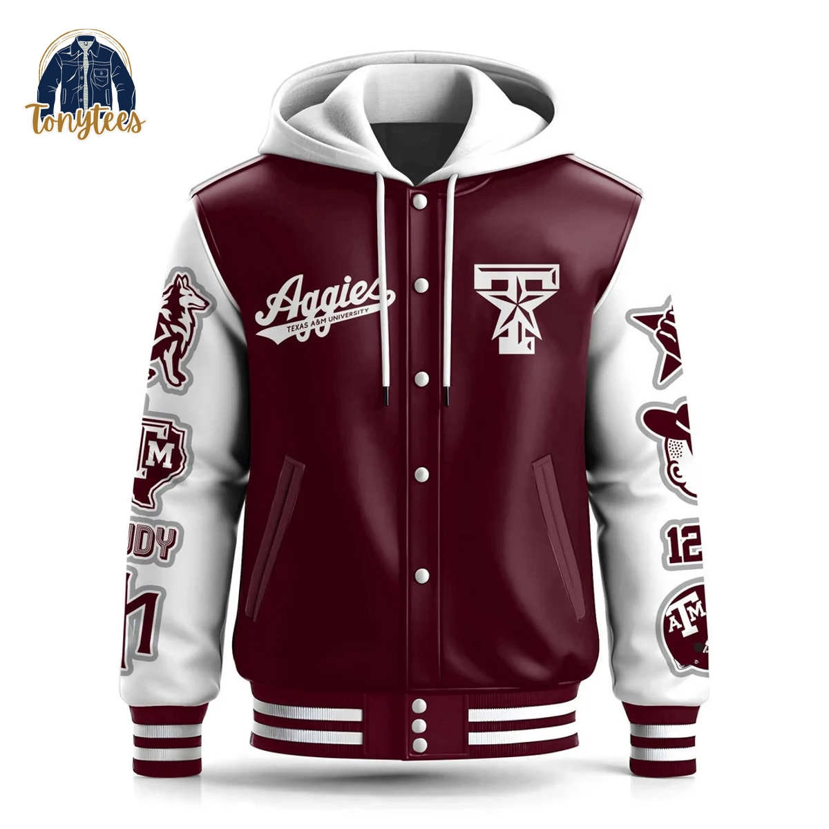 Texas A&M Aggies Hooded Baseball Jacket